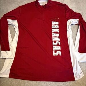 Colosseum Crimson and White Zip Pullover